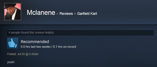 Illustration for article titled Garfield Kart, As Told By Steam Reviews